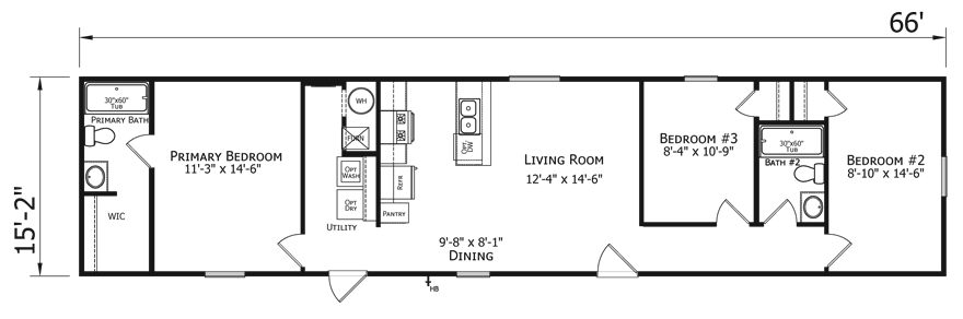 Boswell 16 X 66 1001 Sqft Mobile Home Factory Expo Home Centers