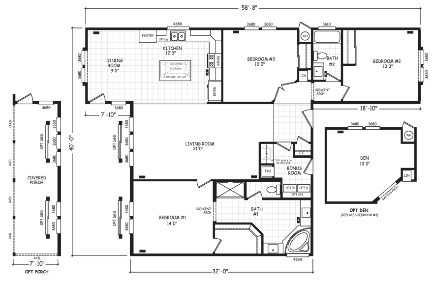 Fernton 40 X 59 1635 Sqft Mobile Home