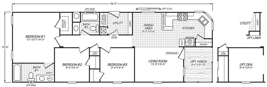 Mesquite 20 X 56 1020 Sqft Mobile Home Factory Expo Outlet Center